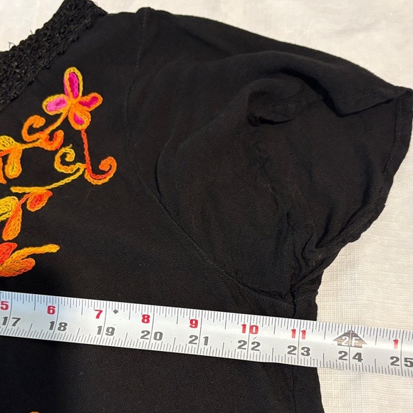 Exist Black Dress with Colorful Embroidery - Picture 5 of 6